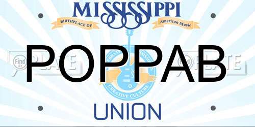 POPPAB Mississippi License Plate