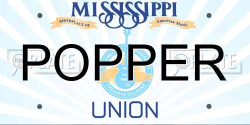 POPPER Mississippi License Plate