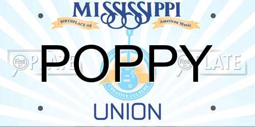 POPPY Mississippi License Plate