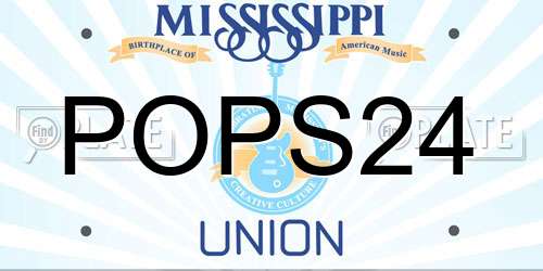 POPS24 Mississippi License Plate