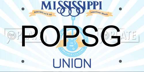 POPSG Mississippi License Plate