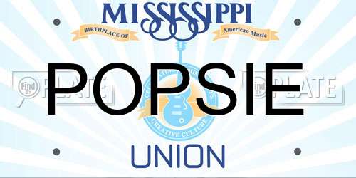 POPSIE Mississippi License Plate