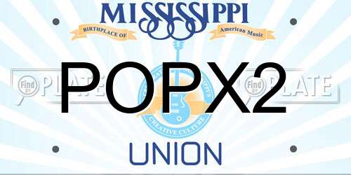 POPX2 Mississippi License Plate