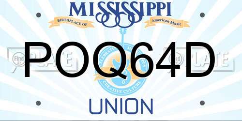 POQ64D Mississippi License Plate