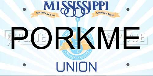 PORKME Mississippi License Plate