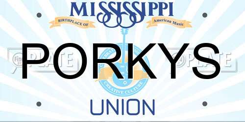 PORKYS Mississippi License Plate