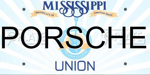 PORSCHE Mississippi License Plate