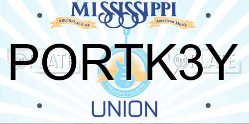 PORTK3Y Mississippi License Plate