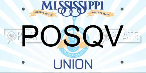 POSQV Mississippi License Plate