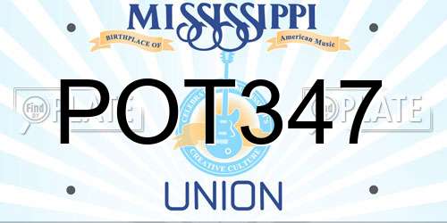 POT347 Mississippi License Plate