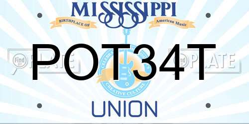 POT34T Mississippi License Plate