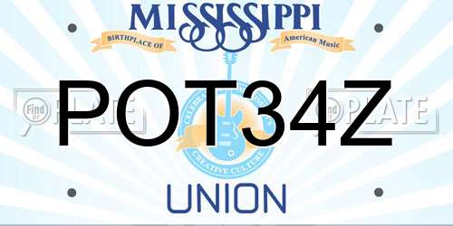 POT34Z Mississippi License Plate