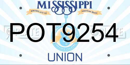 POT9254 Mississippi License Plate