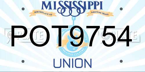 POT9754 Mississippi License Plate
