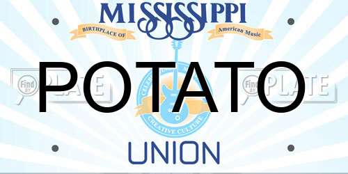 POTATO Mississippi License Plate