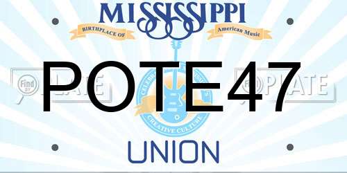 POTE47 Mississippi License Plate