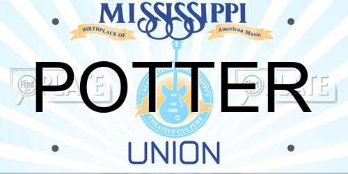 POTTER Mississippi License Plate