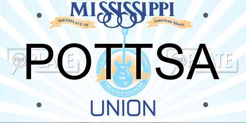 POTTSA Mississippi License Plate