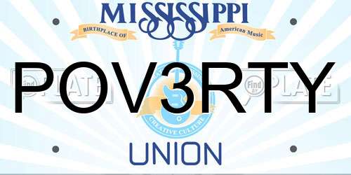 POV3RTY Mississippi License Plate