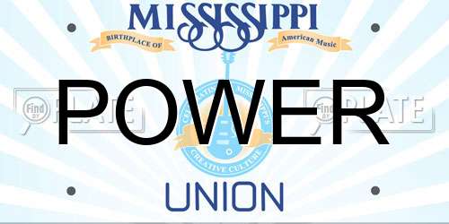 POWER Mississippi License Plate