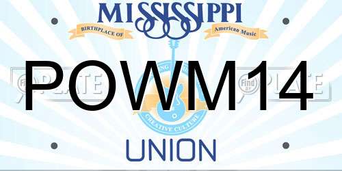 POWM14 Mississippi License Plate