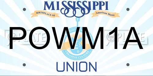 POWM1A Mississippi License Plate