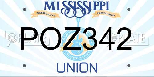 POZ342 Mississippi License Plate