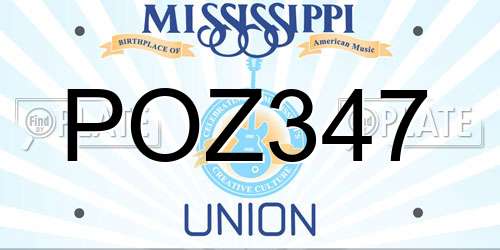 POZ347 Mississippi License Plate