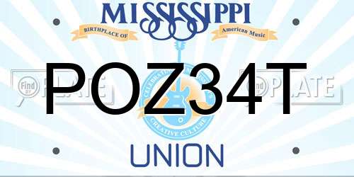 POZ34T Mississippi License Plate