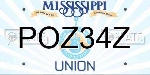 POZ34Z Mississippi License Plate