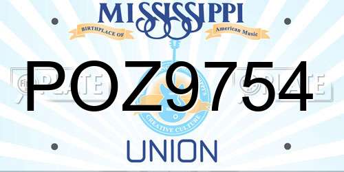 POZ9754 Mississippi License Plate