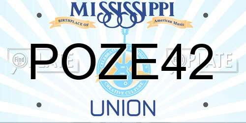 POZE42 Mississippi License Plate