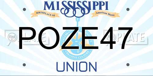 POZE47 Mississippi License Plate