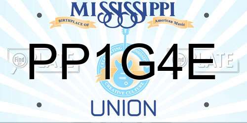 PP1G4E Mississippi License Plate