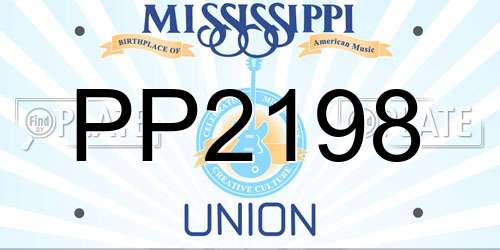 PP2198 Mississippi License Plate
