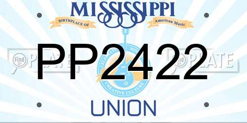 PP2422 Mississippi License Plate