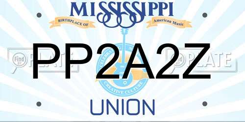 PP2A2Z Mississippi License Plate