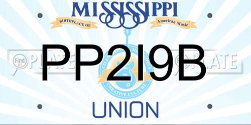 PP2I9B Mississippi License Plate
