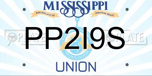 PP2I9S Mississippi License Plate