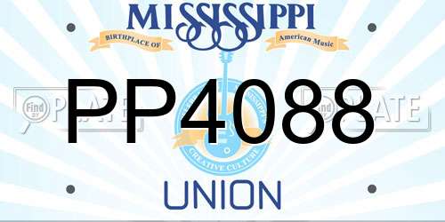 PP4088 Mississippi License Plate