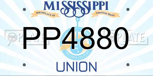 PP4880 Mississippi License Plate