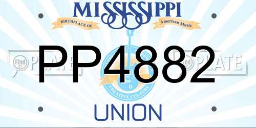 PP4882 Mississippi License Plate