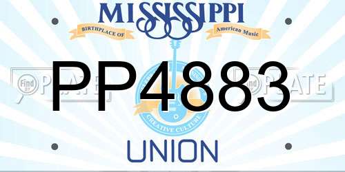 PP4883 Mississippi License Plate