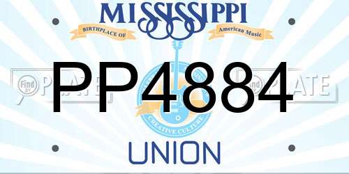 PP4884 Mississippi License Plate