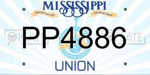 PP4886 Mississippi License Plate