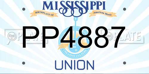 PP4887 Mississippi License Plate