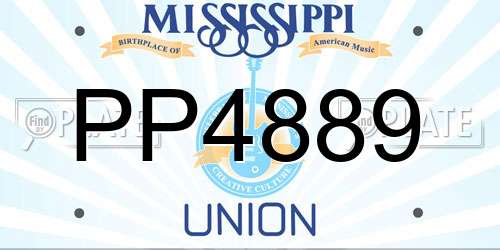 PP4889 Mississippi License Plate