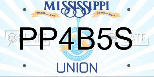 PP4B5S Mississippi License Plate