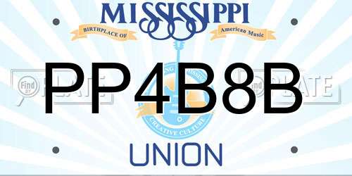 PP4B8B Mississippi License Plate