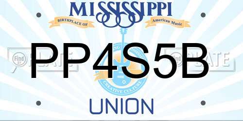 PP4S5B Mississippi License Plate